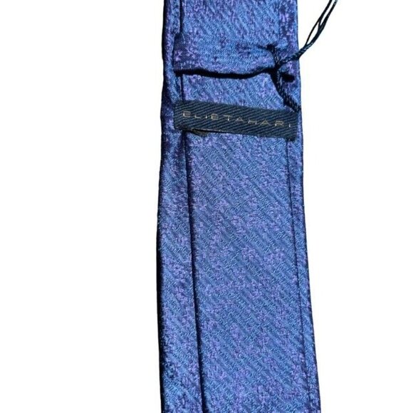 Elie Tahari Mens Purple Textured Silk Tie Made In USA 100% Silk - Picture 6 of 6